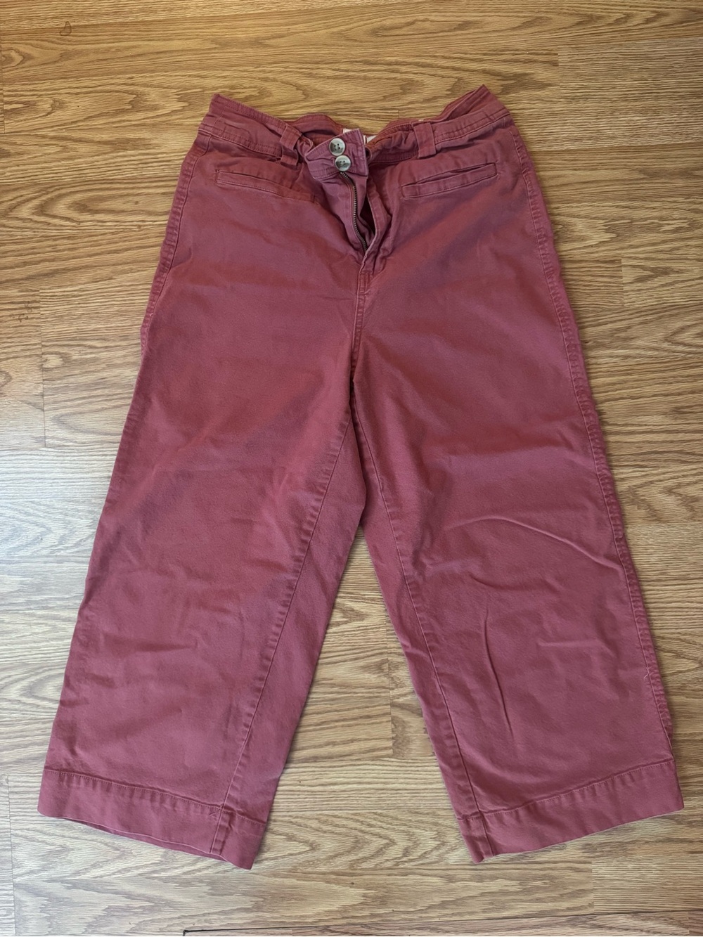 Women’s Casual Cotton Pants in Dusty Rose - Wide Leg